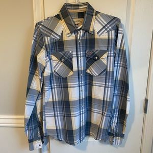 Hollister pearl snap plaid shirt -Men’s L